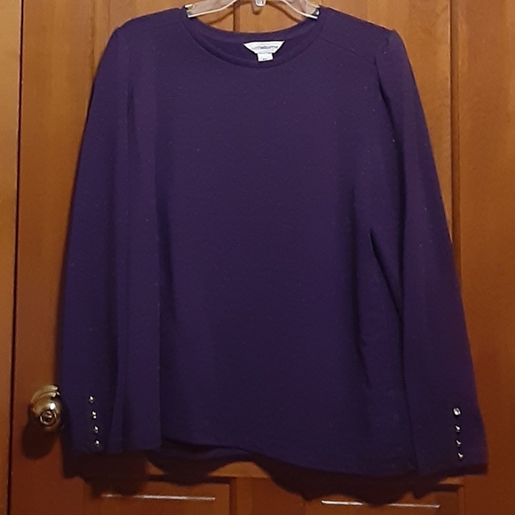 Liz Claiborne Dark Purple Sparkly Top - Picture 1 of 5